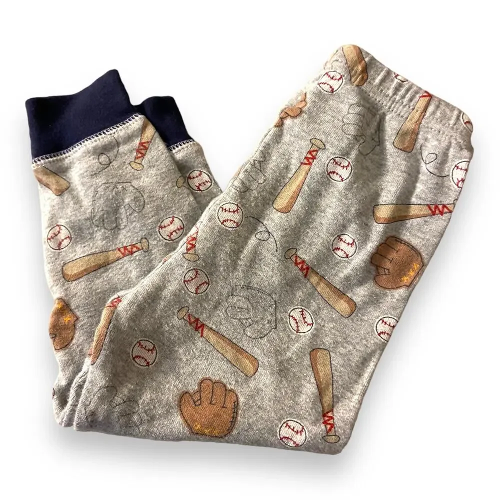 Carter's Boys Pajamas Size‎ 18 Mo Red Gray Baseball Dog Play Ball Cotton